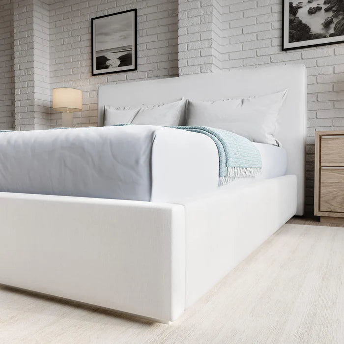 Seabourne Modern Upholstered Platform Bedroom set in Bisque