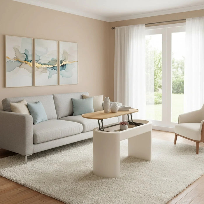 Jefferson 3-Piece Occasional Table Set in Barley & Off-White