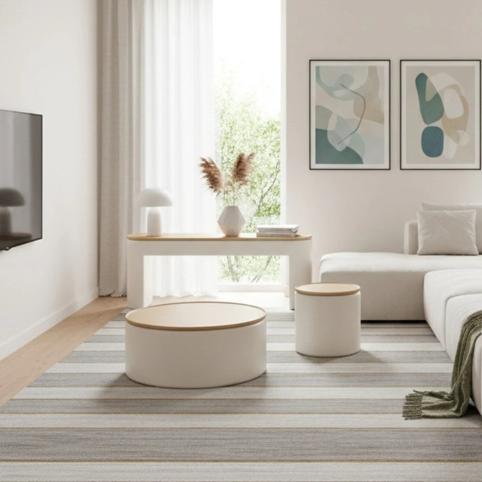 Jefferson 3-Piece Occasional Table Set in Barley & Off-White