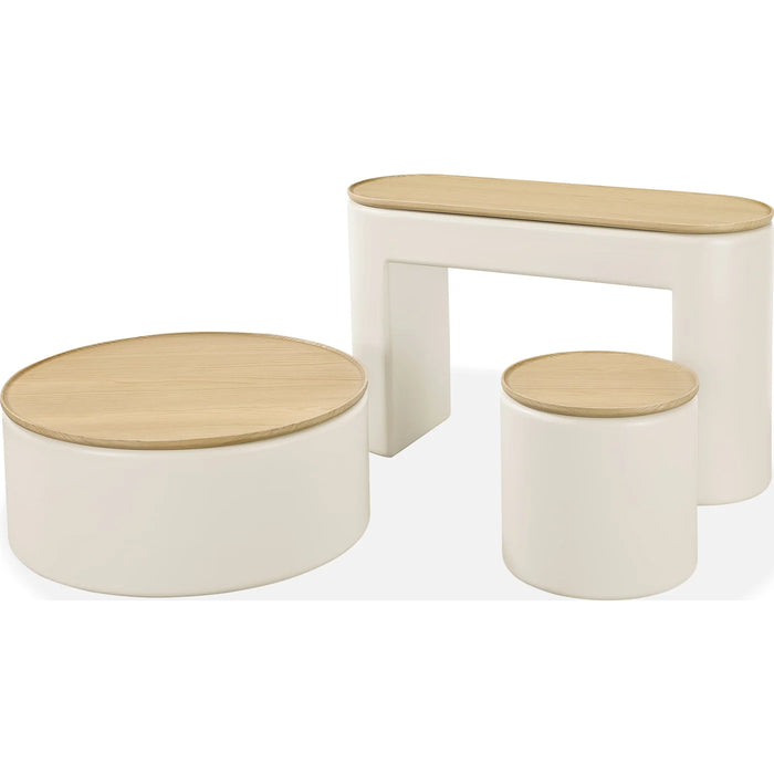 Jefferson 3-Piece Occasional Table Set in Barley & Off-White