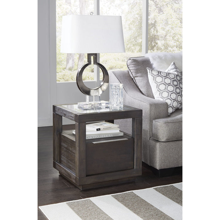Set of 2 Oxford side table with one drawer in basalt grey