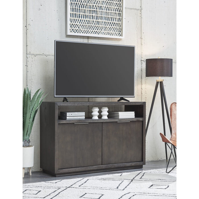 Oxford solid wood media console, 54 inches, in basalt grey