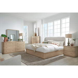 Penny five-drawer chest in white ash, Buff Cream