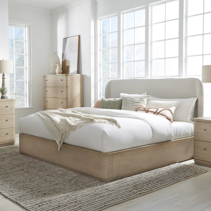 Zyra Quiet Luxury Bed Frame in Buff Cream Ash