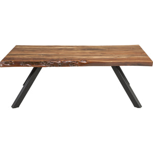 Reese Live Edge solid wood coffee table with metal legs in natural acacia wood