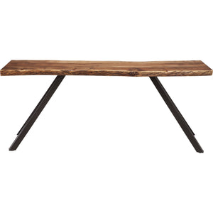 Reese Live Edge console table made of solid wood with metal legs in natural acacia