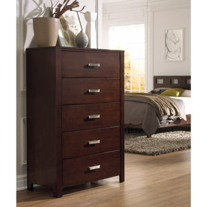 Riva five-drawer chest in chocolate brown (2024)