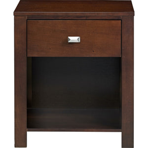 Set of 2 Riva bedside table with one drawer in chocolate brown