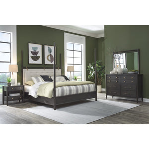 Rockport oak chest of drawers with eight drawers and Mirror in Yin