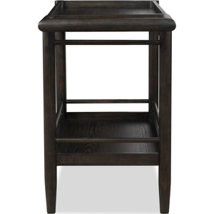 Set of 2 Rockport bar trolley with two shelves, on wheels, in Yin