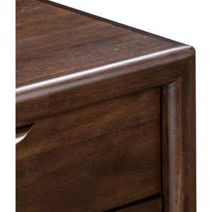 Set of 2 Sol bedside table with two drawers and USB charging function in Brown Spice
