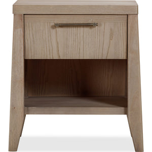 Set of 2 Sumire bedside table in ash wood with one drawer and one shelf in ginger