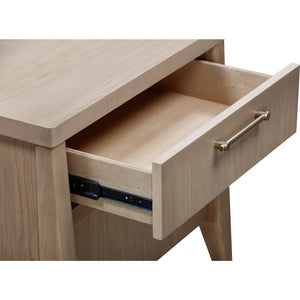 Set of 2 Sumire bedside table in ash wood with one drawer and one shelf in ginger
