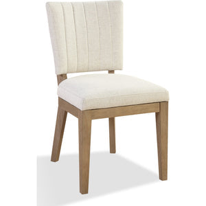Set of 2 Sumner dining chair with upholstered backrest, natural