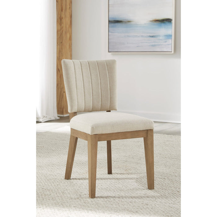 Set of 2 Sumner dining chair with upholstered backrest, natural