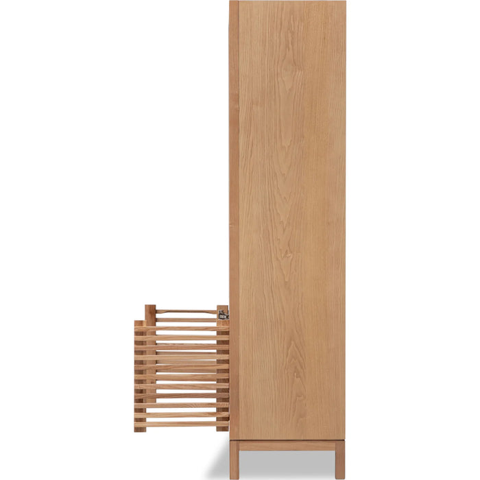 Linden Pine Wood Bookcase with Adjustable Shelves & Cabinet Storage