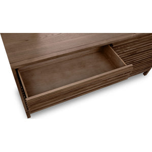Tanner chest of drawers made of ash wood with six drawers and Mirror in Roux
