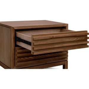 Set of 2 Tanner bedside table in ash wood with two drawers in Roux