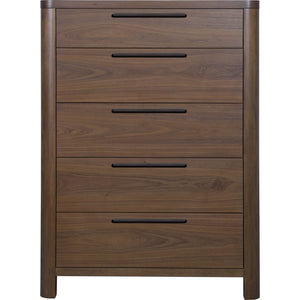Tote five-drawer chest in English walnut