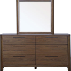 Tote chest of drawers with six drawers and Mirror made of English walnut wood