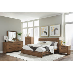 Tote chest of drawers with six drawers and Mirror made of English walnut wood