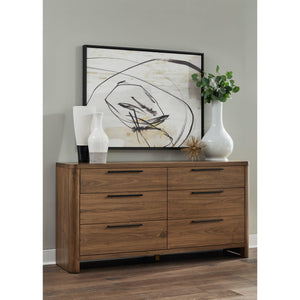 Tote chest of drawers with six drawers and Mirror made of English walnut wood