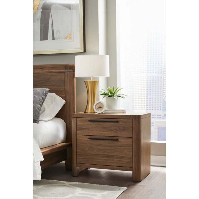 Set of 2 Tote bedside table with two drawers made of English walnut wood