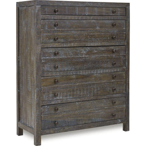 Townsend solid wood chest of drawers with five drawers in red brass (2024)