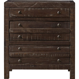 Set of 2 Townsend solid wood bedside table with three drawers in Java