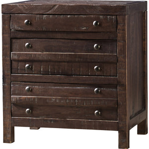 Set of 2 Townsend solid wood bedside table with three drawers in Java