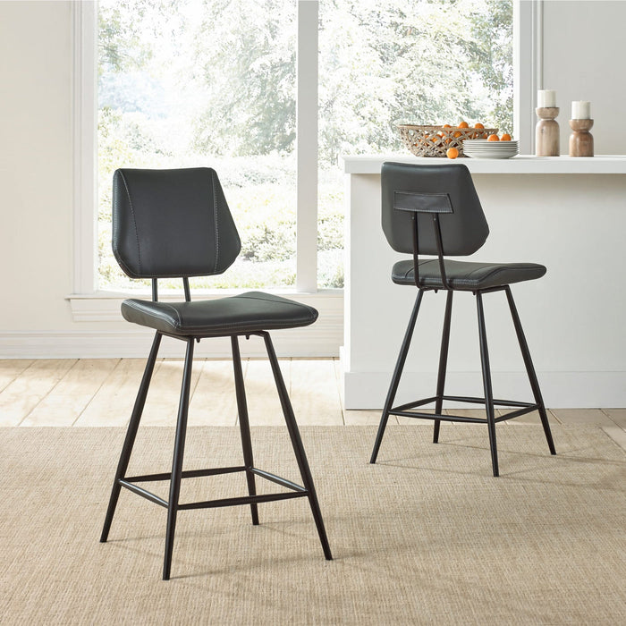Set of 2 Vinson Modern Swivel Bar Stool in Cobalt