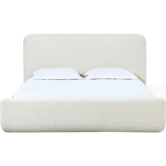 The Cloudline Collection Frosty Corduroy Upholstered Platform Bedroom Set
