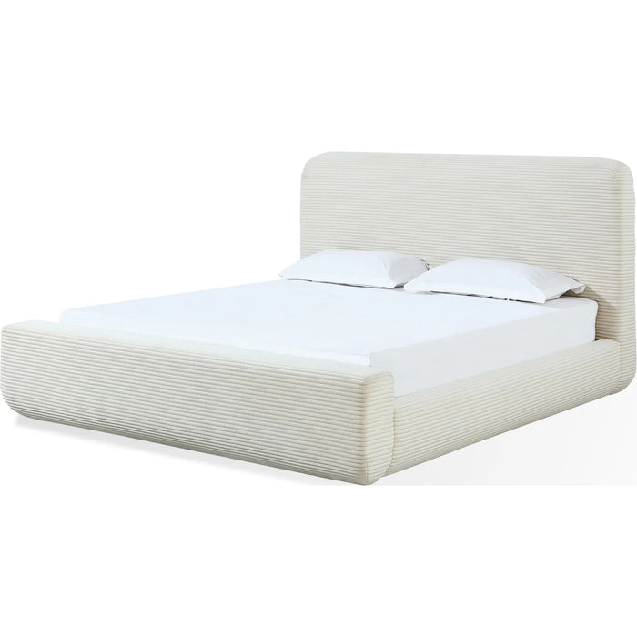 The Cloudline Collection Frosty Corduroy Upholstered Platform Bed Frame