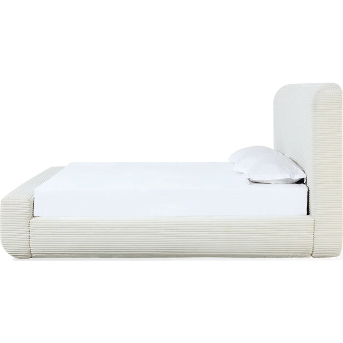 The Cloudline Collection Frosty Corduroy Upholstered Platform Bedroom Set