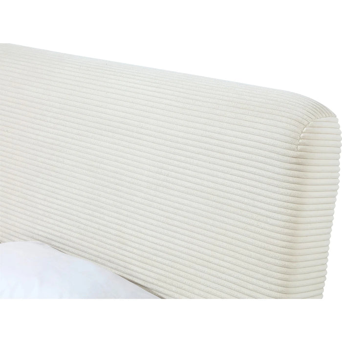 The Cloudline Collection Frosty Corduroy Upholstered Platform Bedroom Set