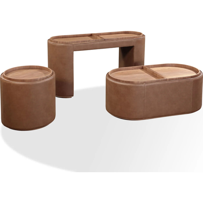 Buckeye Occasional Table Set in Sahara Walnut