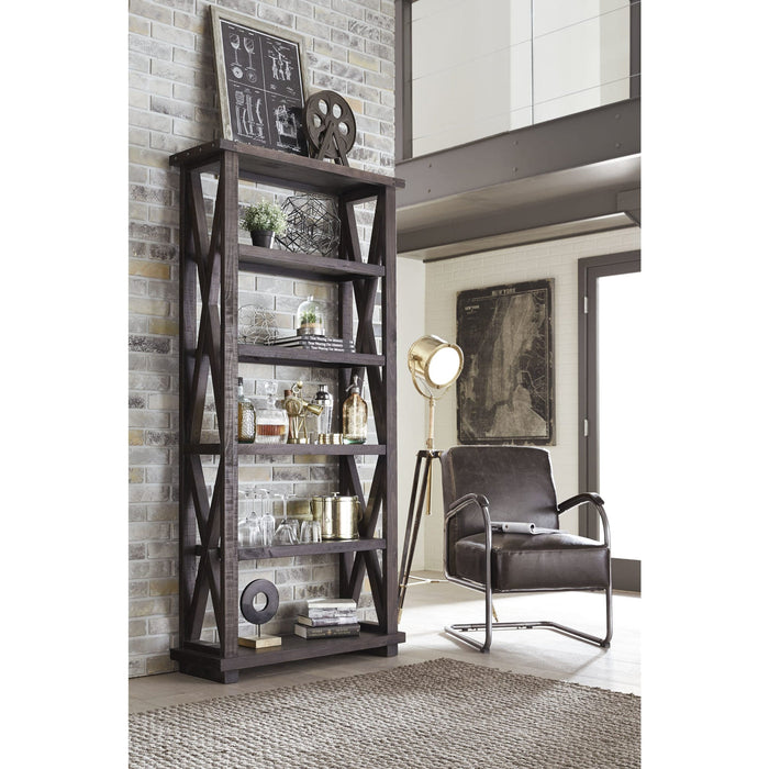 Yosemite solid wood 82 x 39 inch bookshelf in cafe