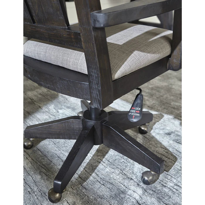 Oak Park Solid Wood Office Arm Chair on Wheels