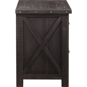 Set of 2 Side filing cabinet made of solid Yosemite wood in the café
