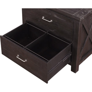 Set of 2 Side filing cabinet made of solid Yosemite wood in the café