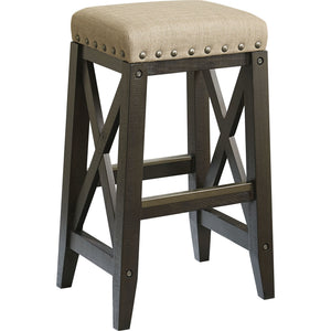 Set of 2 Yosemite solid wood upholstered bar stool in a cafe