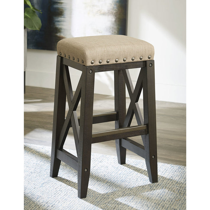 Set of 2 Yosemite solid wood upholstered bar stool in a cafe