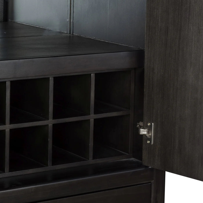 Ravenwood Acacia Wood Bar Cabinet with Wine and Stemware Storage