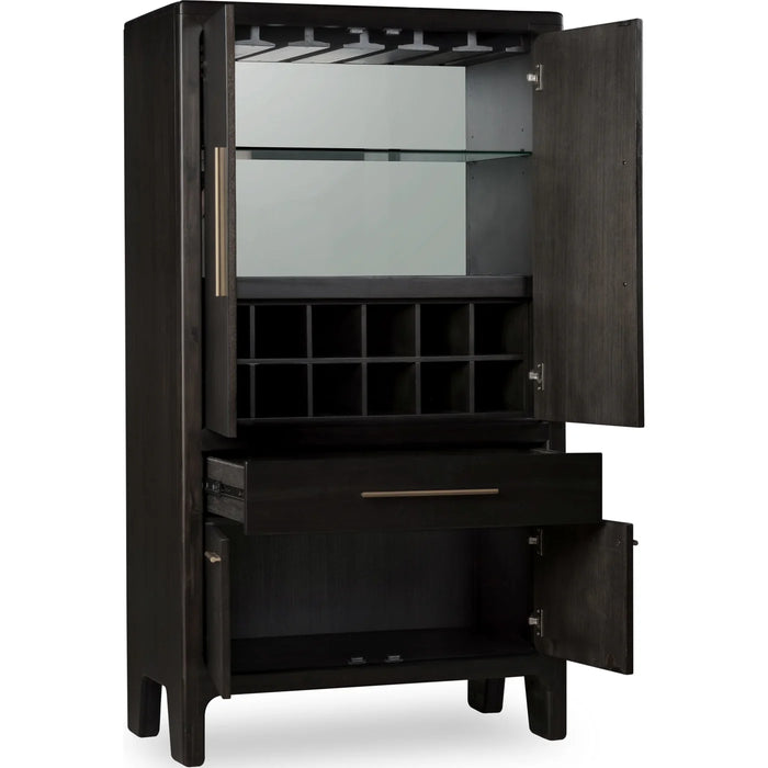 Ravenwood Acacia Wood Bar Cabinet with Wine and Stemware Storage