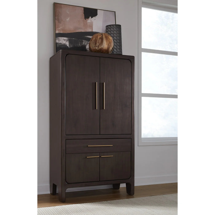 Ravenwood Acacia Wood Bar Cabinet with Wine and Stemware Storage
