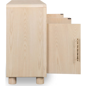 Zinnia sideboard with four doors and two shelves in white sand