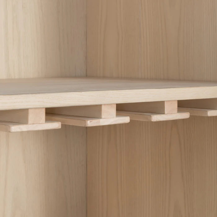 Vincrest Ash Wood Bar Cabinet with 32-Glass Stemware Rack