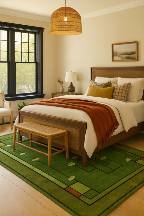 Arts and Crafts Collection Area Rug Ultra Soft Washable Rug, Non Slip Area Rug Indoor, Stain Resistant Rugs for Living Room Bedroom Vintage Home Decor