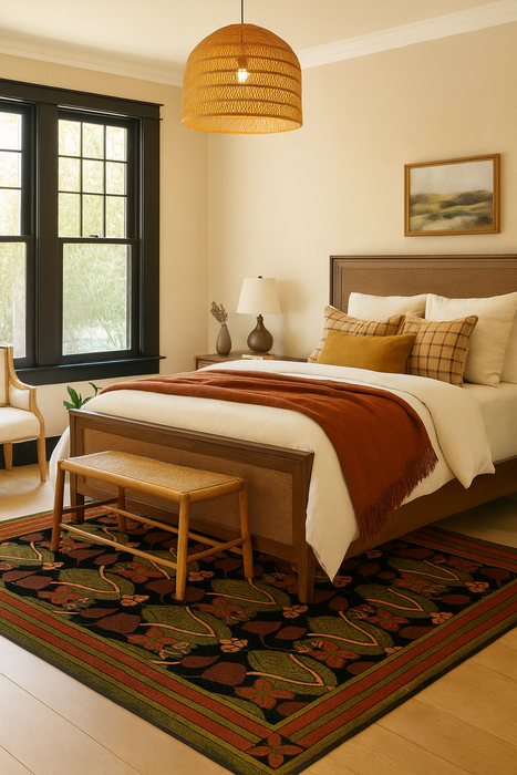 Arts and Crafts Collection Area Rug Ultra Soft Washable Rug, Non Slip Area Rug Indoor, Stain Resistant Rugs for Living Room Bedroom Vintage Home Decor