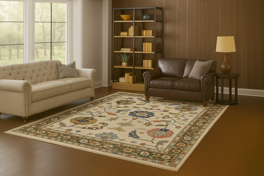 Arts and Crafts Collection Area Rug Ultra Soft Washable Rug, Non Slip Area Rug Indoor, Stain Resistant Rugs for Living Room Bedroom Vintage Home Decor